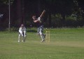Euan Murray shows excellent footwork to swat the ball away